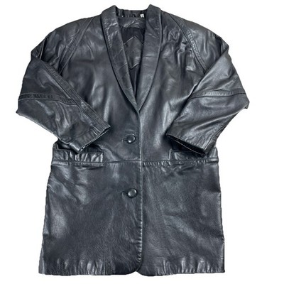 Vintage Preston & York Lamb Skin Leather Jacket Women's Small Black
