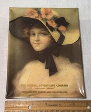 ANTIQUE GENERAL ADVERTISING CO READING PA ENAMELOID SIGN CALENDAR TRAY VICTORIAN