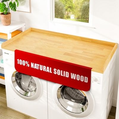 #ad #ad 100% Natural Solid Wood Washer Dryer Countertop – Oak Pine Laundry Counterto... $179.54