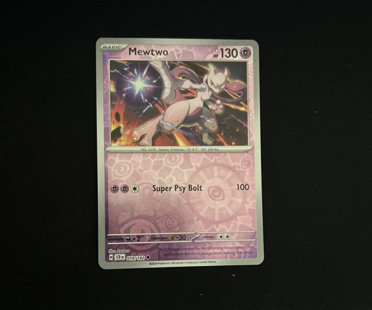 Mewtwo SV07: Stellar Crown #059/142 Uncommon Reverse Holo Pokemon NM