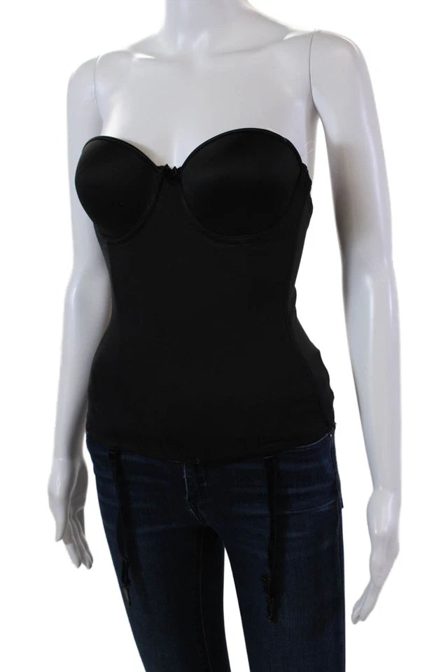 Gancho Va Bien feminino sem costura fecho de olho bustiê preto tamanho 34B - Imagem 2 de 4