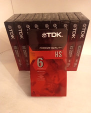 Lot of 10 TDK T-120 HS VHS Blank Video Tapes - Premium Quality 6 Hour NEW Sealed