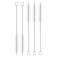 5Pcs Straw Cleaner Brush Set 6 Inch Length 10mm OD Nylon Bristles, White