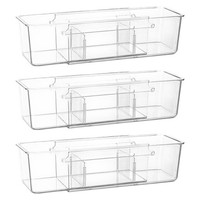 Schubladen Organizer Bad Transparent Verstellbar PET KüChe BüRo 3 StüCk 38,5Cm