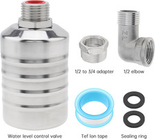 Float Valve 1/2inch to 3/4inch NPT Auto Shut Off Water Level Control Valve