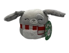 Squishmallows Ivy the Dog with Scarf Gray Puppy 5 inch Plush Christmas New