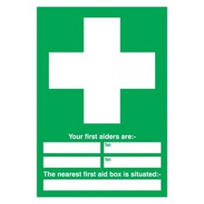 Signs Labels 297 X 210mm Your 1st Aiders Are Sign 210MM FMS04350R | Safety