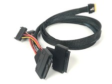 SlimSAS 8i SFF-8654 Cable to Two U.2 Connectors - 50 CM
