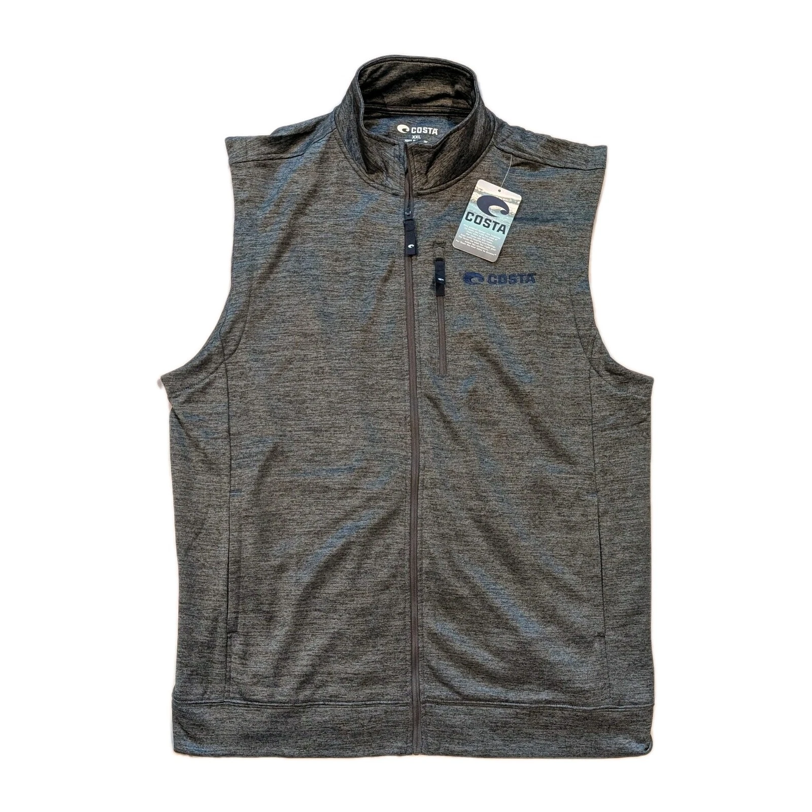 NEW Costa Harbor Fleece Vest Men’s XXL Dark Grey Jacket 2XL Full Zip $65 MSRP