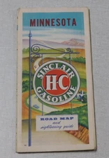 1950's Sinclair oil company gas station map of Minnesota