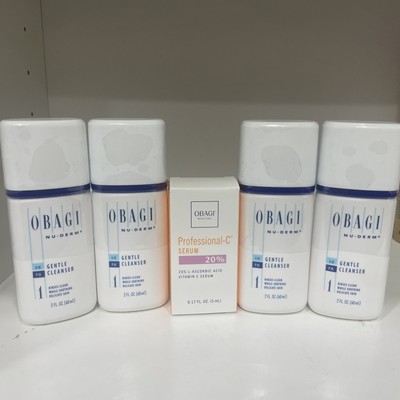 OBAGI Nu-Derm x 4 Gentle cleanser  NEW SEALTotal 8 oz  ( GIFT SERUM 20% ) 