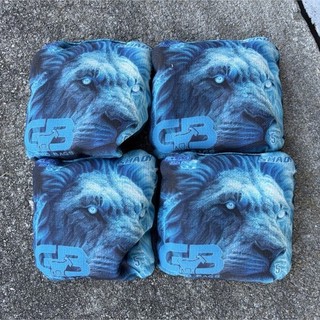 GB SHADY Cornhole Bag Toss Bags Lion Theme Set of 4 Blue