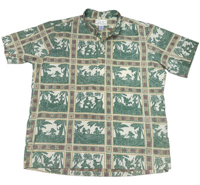 Reyn Spooner Dietrich Varez XXL Hula Surf Hawaiian Shirt Men s 2XL Pullover Vtg