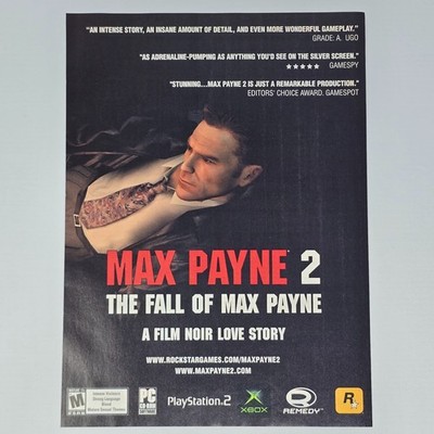 Max Payne 2 The Fall Of Max Payne Xbox PlayStation 2 PS2 Authentic Magazine Ad
