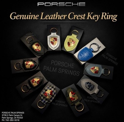 AUTHENTIC PORSCHE KEYCHAIN IN CLASSIC COLOR CREST KEY RING    (OEM BRAND NEW)