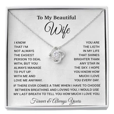 To My Wife Necklace, Christmas Gifts For Wife, Anniversary Cute Gift For Wife