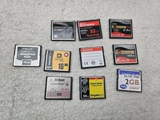 COMPACT FLASH MEMORY CARD LOT OF 10 CANON NIKON SANDISK LEXAR PNY
