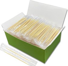 Bamboo Toothpicks - 1000 Count, Individually Wrapped, Dual-Pointed Tips, 2.55 In