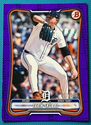 2026 Bowman - Tarik Skubal Purple Pattern Scorecard /250 Dodgers Tigers #76