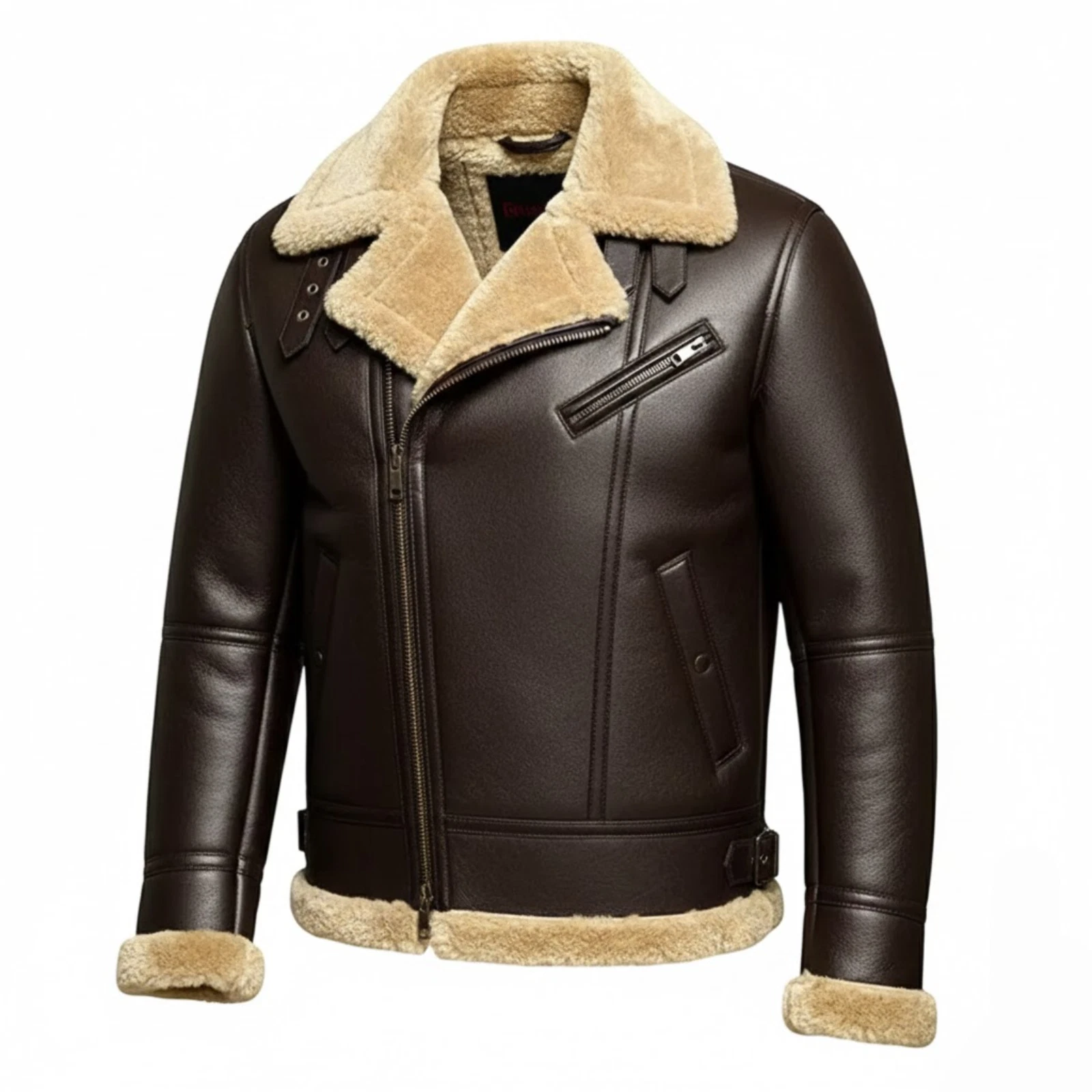 RAF Aviator B3 Bomber Flying Pilot Genuine Sheepskin Leather Jacket For Men