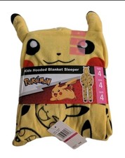 Pokemon Pikachu Kids Hooded Blanket Sleeper Pajamas Size 4