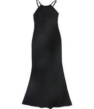 Calvin Klein Womens Open Back Gown Dress, Black, 6