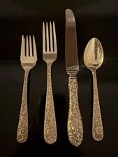 Repousse by Kirk Sterling Silver Flatware 4 piece place setting
