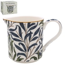 Ceramic Jug Fine China Decora Vase Drinkware Willow Bough Nature Leaf Foliage