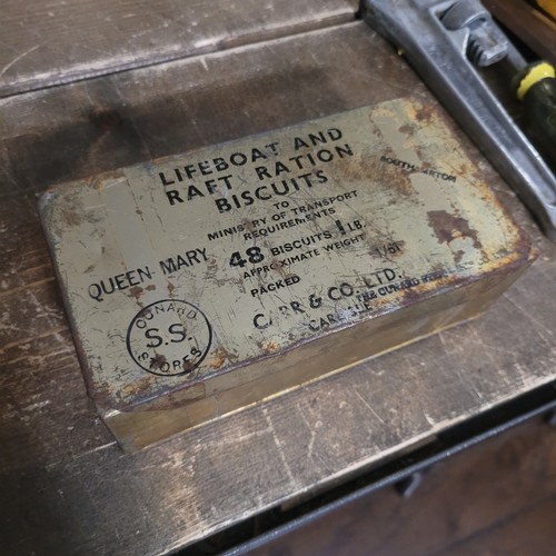 RARE Queen Mary Cunard SS Ship Original Sealed 1961 Lifeboat Rations Tin Kit - Picture 2 of 11