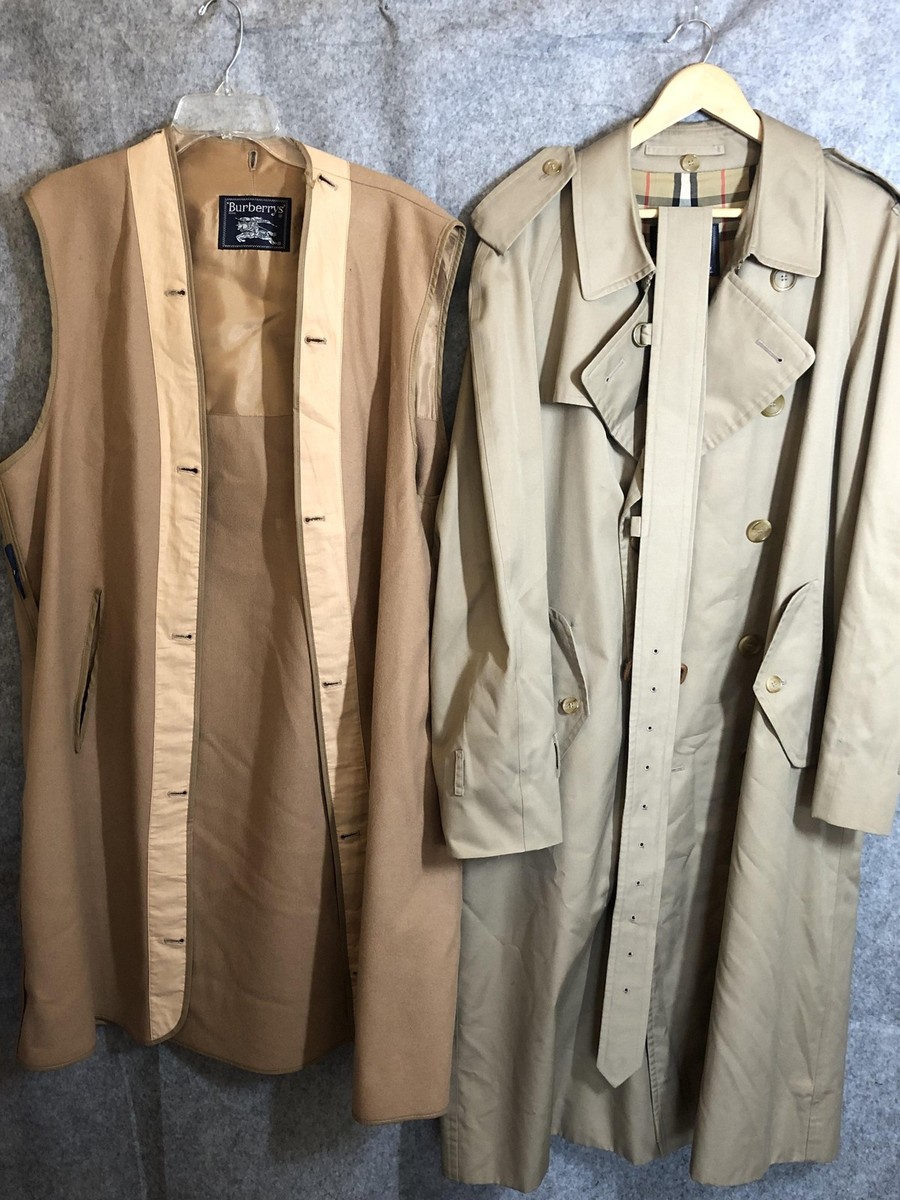 Vintage Burberrys Trench Coat Mens 44 Regular Khaki Nova Check