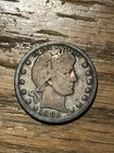 1901-P Barber Quarter.  About Fine. Dark Toned