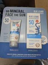 5xBlue Lizard Sunscreen SPF 50+ Sensitive Mineral Sunscreen 3oz & 5oz Exp. 01/25
