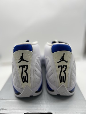 Air Jordan 14 Retro White Hyper Royal Blue Sz 8 New AJ XIV Nike