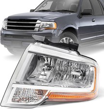 Halogen Headlight Assembly Compatible with Ford Expedition 2015 2016 2017 Front
