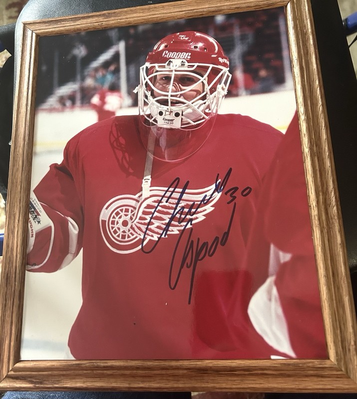 Chris Osgood  Red Wings Goalie Autographed Signed Photo 8x 10 NO FRAME Sharpie