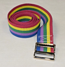 Vintage Belt JT Posey Arcadia 90s Rainbow Cotton Web Extra Long 70 X 2.25 In