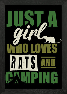 Rat Girl Camper Camping Framed Wall Art Poster Canvas Print Picture