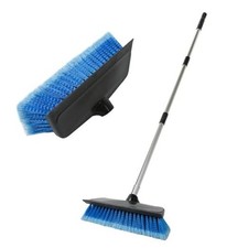 52" Car Wash Brush with Long Handle  Built-in Rubber Squeegee  52 inch Blue