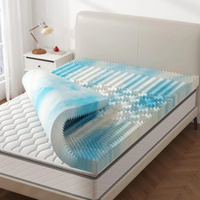 5-Zone Support Comfy Memory Foam Mattress Topper,Cooling Gel Infused,Pain Relief
