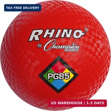Champion Sports Rhino Playground Balls 8.5" D - Two Ply, Nylon Wound, Red Set o