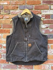 Carhartt V33 Mock-Neck Sherpa-Lined Sandstone Duck Vest