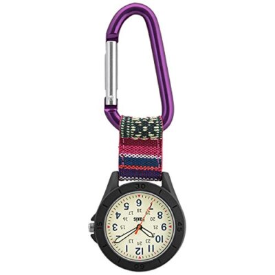 Sun Flame J-Axis Taschenuhr AP1322-PU Damen Lila Karabiner Nylonband NEU