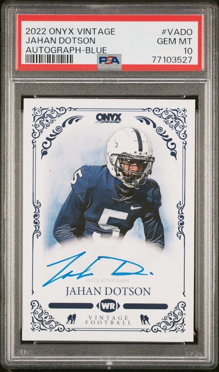 Jahan Dotson Onyx Vintage #VADO Autograph-Blue