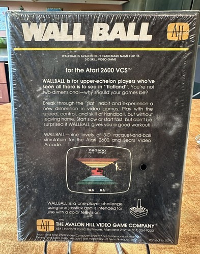 *** NEW FACTORY SEALED - WALL BALL for ATARI 2600 VCS - AVALON HILL - 1983 *** - Picture 2 of 19