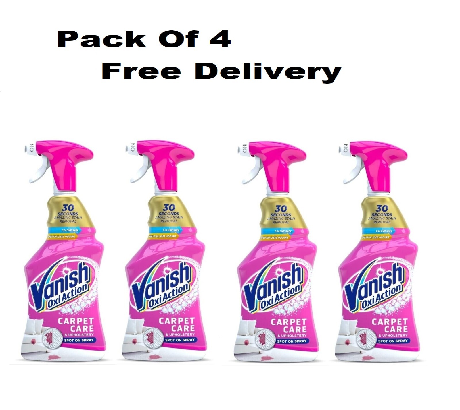 Pack of 2,4 Or 6 Vanish Oxi Action Carpet Care Upholstery Remover Spray