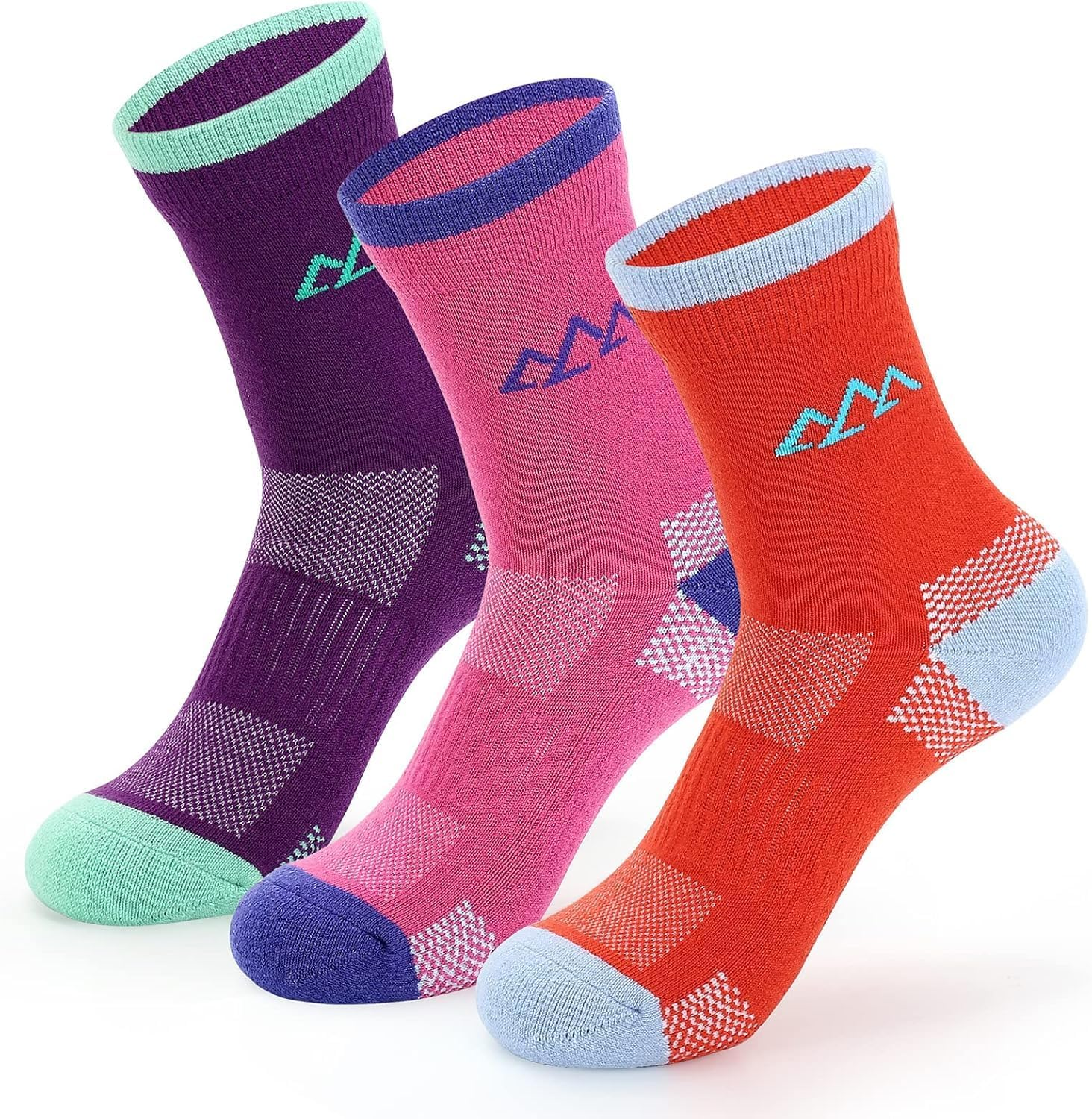 3 Pack Women'S Merino Wool Hiking Socks, Half Cushioned Hiking Thermal Socks Moi