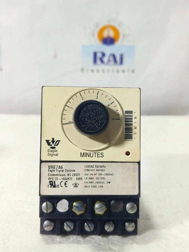 EAGLE SIGNAL BRE7A6 ELECTRONIC RESET TIMER 0-5MIN 120VAC 50/60HZ 10A 1/4HP - Image 3 of 4