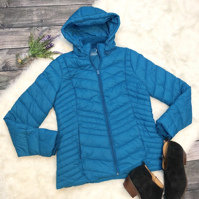 Xersion Womens Packable Puffer Jacket NEW Size Medium 72 Blue