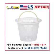 Pool Skimmer Basket 7-13/16 x 6 in – Replacement for 51-B-1026 Model