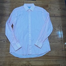Charles Tyrwhitt Shirt Mens 16.5 Pink Preppy Slim Fit Button Front Formal